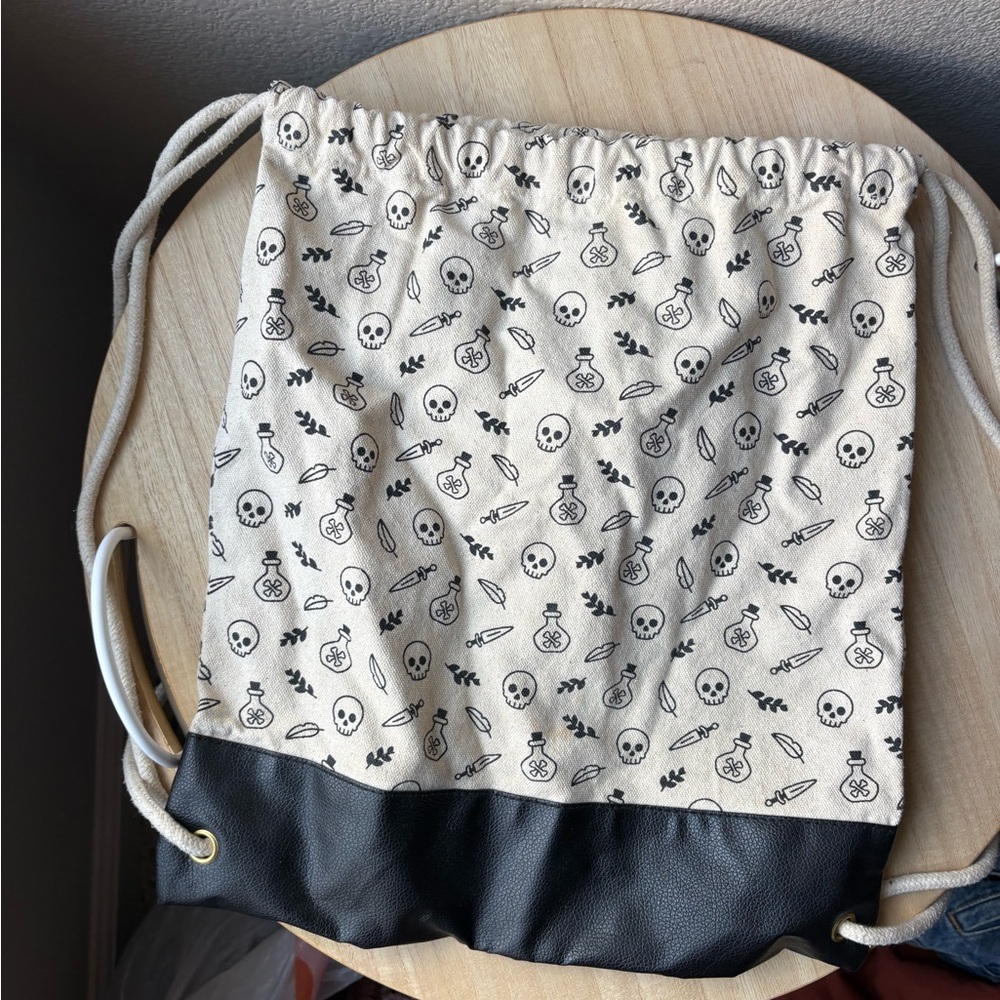 Owlcrate Skull and potion Print Drawstring Backpack